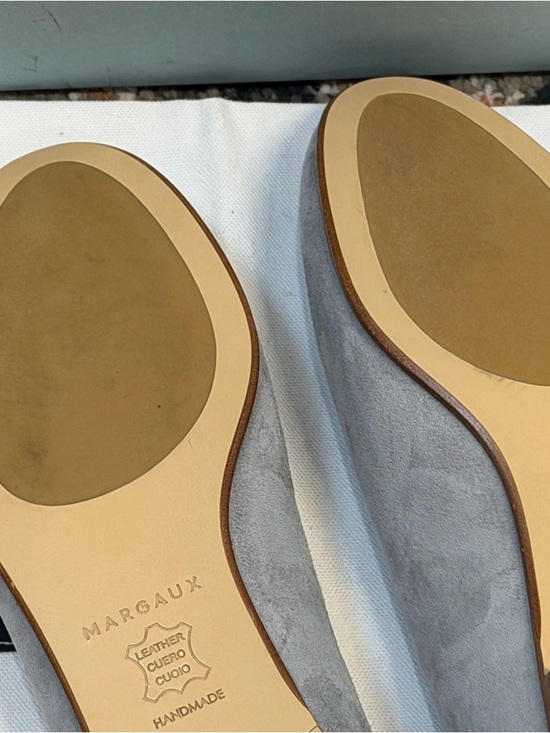NWT Margaux Classic Round Toe Ballet Flat in Light Gray / Light Blue Suede Sz 5 - Picture 13 of 14